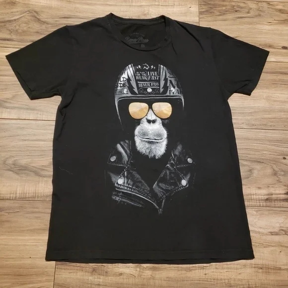 Rever Pass Cool Spirit Men Graphic T-Shirt Live Fast No Place For The Weak Small - Picture 1 of 5